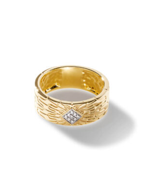 Carved Chain Band Ring, Gold